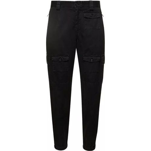 Black Cargo Pants With Multi-Pockets In Cotton - Größe 48 - black - Dolce&Gabbana - Modalova