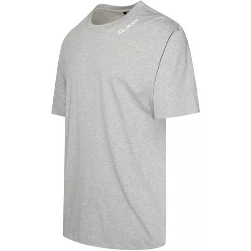 Gray Cotton T-Shirt - Größe M - gray - Balmain - Modalova