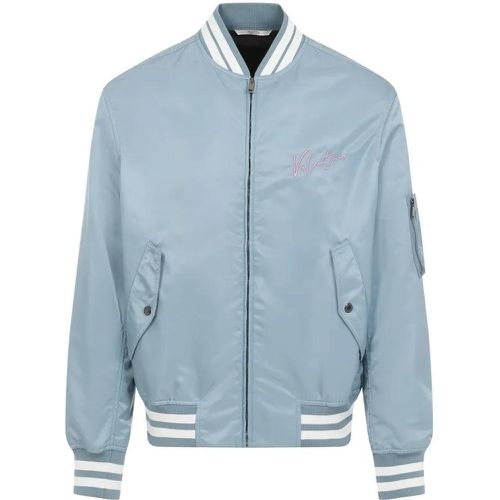 Light Blue Polyamide Bomber Jacket - Größe 50 - Valentino - Modalova