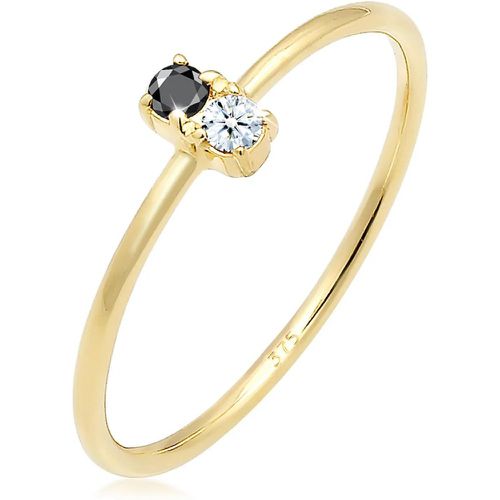 Ringe - Ring Bi-Color Schwarzer Diamant (0.06 ct.) 375 Gel - Gr. 52 MM - in - für Damen - Elli - Modalova