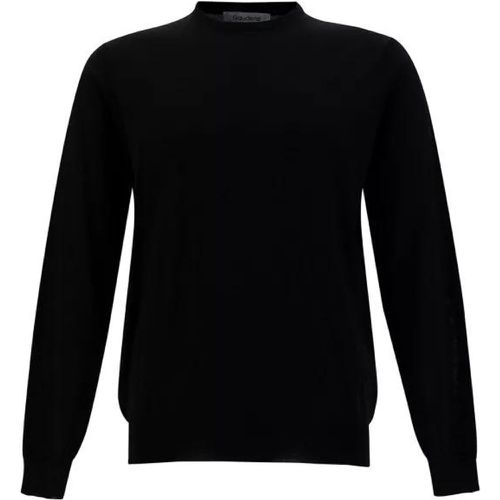 Black Crewneck Sweater With Ribbed Trims In Wool - Größe 50 - black - Gaudenzi - Modalova