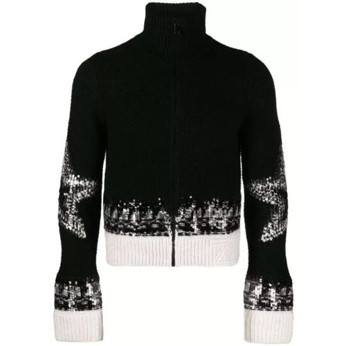 Christa Intarsia-Knit Sequinned Knitwear Cardigan - Größe M - black - Zadig & Voltaire - Modalova