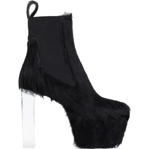 Stiefel - Black Fur Minimal Grill Beatle 65 Boots - Gr. 38 (EU) - in - für Damen - Rick Owens - Modalova