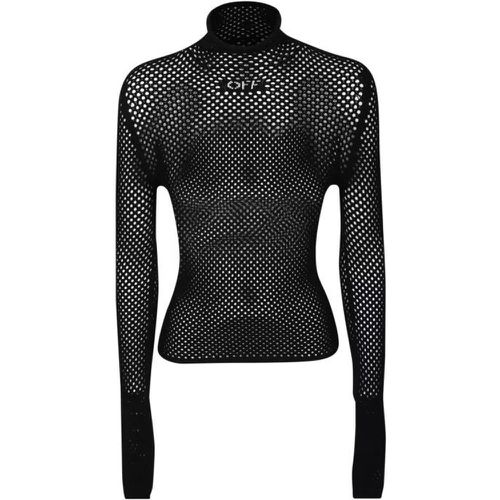 Open-Knit Black Pullover - Größe 38 - black - Off-White - Modalova