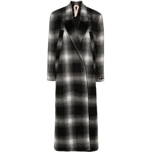 Black/White Checked Fabric Coat - Größe S - N°21 - Modalova