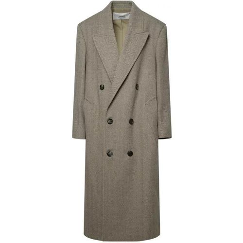 Beige Wool Coat - Größe 36 - brown - AMI Paris - Modalova
