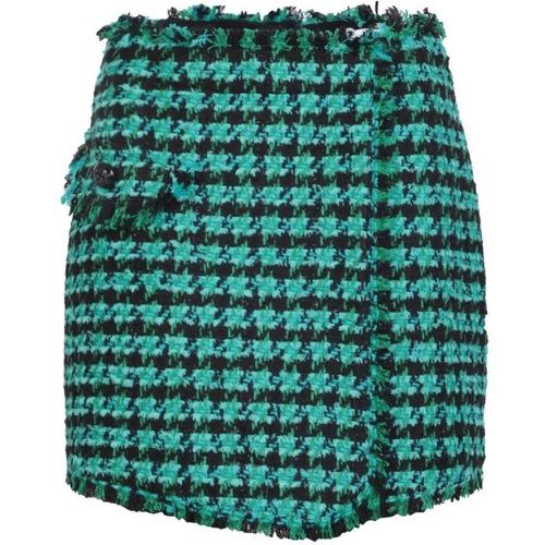 Houndstooth Patterned Tweed Shorts - Größe 38 - green - MSGM - Modalova