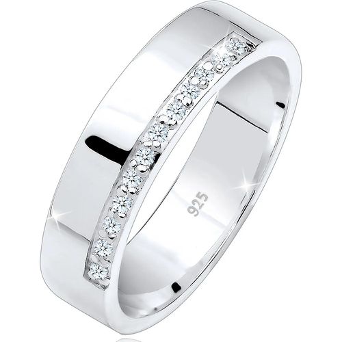 Ringe - Ring Bandring Basic Diamanten (0.06 ct.) 925 Silbe - Gr. 54 MM - in Weiß - für Damen - Elli - Modalova