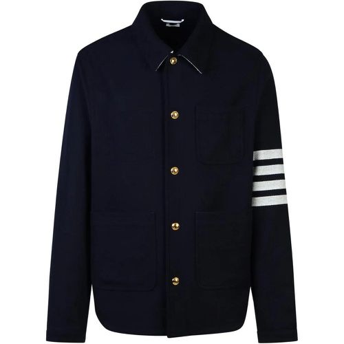 Bar' Navy Wool Blend Jacket - Größe 3 - Thom Browne - Modalova