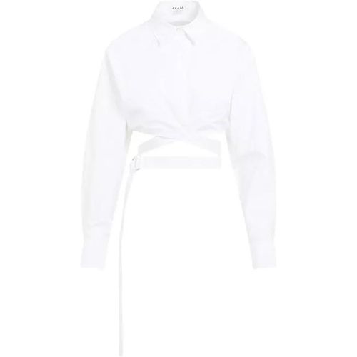 White Cotton Crossed Shirt - Größe 36 - alaia - Modalova