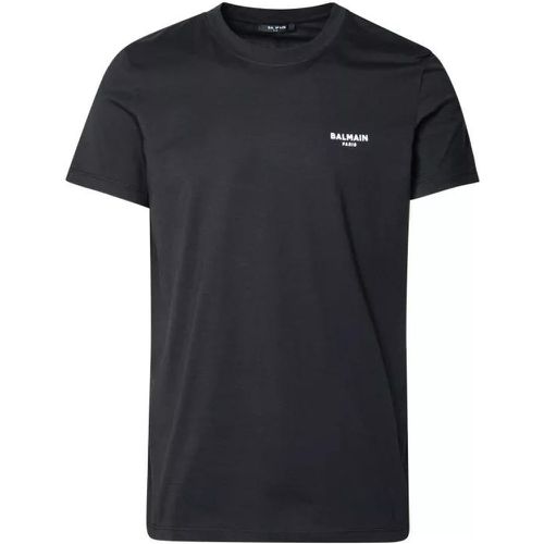 Black Cotton T-Shirt - Größe L - black - Balmain - Modalova