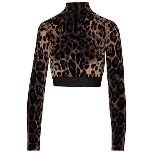 Leopard Turtleneck - Größe 40 - brown - Dolce&Gabbana - Modalova
