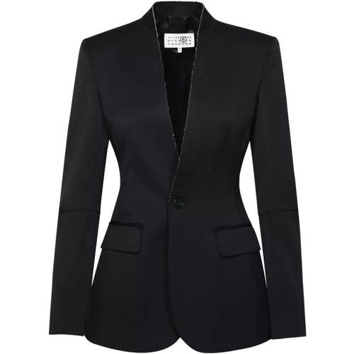 Black Virgin Wool Blend Jacket - Größe 40 - black - MM6 Maison Margiela - Modalova