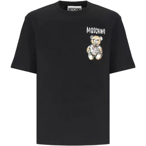 T-Shirt With Logo - Größe 44 - black - Moschino - Modalova