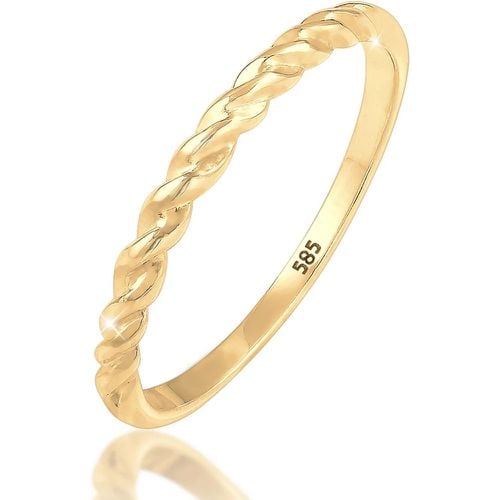 Ringe - Ring Basic Geo Twisted Gedreht Bandring 585 Gelbgo - Gr. 56 MM - in - für Damen - Elli - Modalova