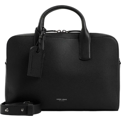 Portemonnaies - Briefcase Black Grained Calf Leather Bag - Gr. unisize - in - für Damen - Giorgio Armani - Modalova