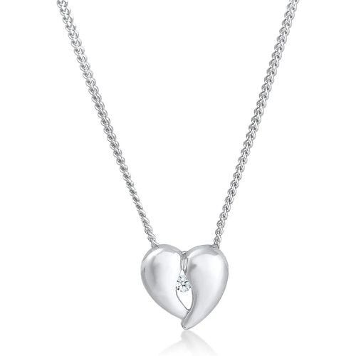 Halsketten - Halskette Herz Liebe Filigran Diamant (0.03 ct.) 9 - Gr. unisize - in Silber - für Damen - Elli - Modalova