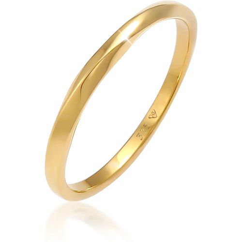 Ringe - Ring Basic Bandring Twist Gedreht Trend 375 Gelbgo - Gr. 58 MM - in - für Damen - Elli - Modalova