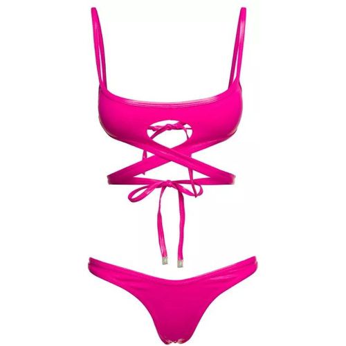 Cut-Out Wraparound Bikini Set In Fuchsia Technical - Größe M - pink - The Attico - Modalova