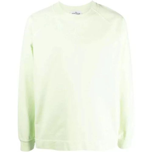 Logo-Embroidered Fluorescent Green Cotton Sweatshi - Größe M - Stone Island - Modalova