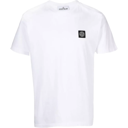 T-Shirt mit Logo-Patch - Größe L - white - Stone Island - Modalova