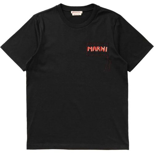 Black Cotton T-Shirt - Größe 46 - Marni - Modalova