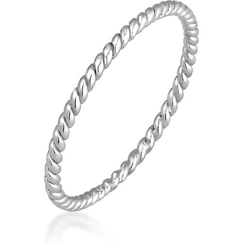 Ringe - Ring Twisted Gedreht Basic Minimal Look 585 Weißgo - Gr. 54 MM - in Silber - für Damen - Elli - Modalova