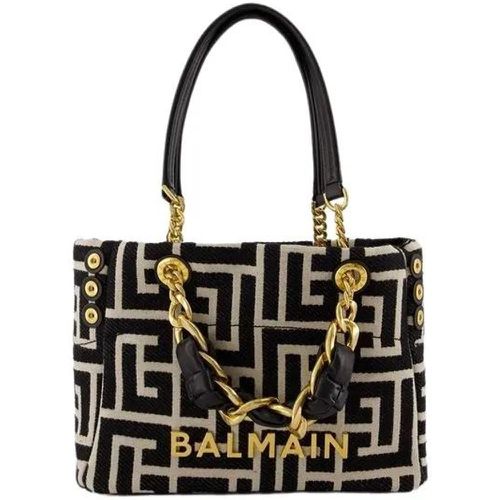 Tote - Small 1945 Soft Shopper Bag - Cotton - Ivory/Black - Gr. unisize - in - für Damen - Balmain - Modalova