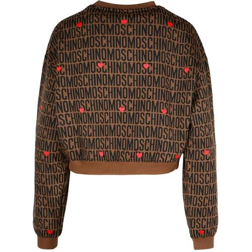 Brown Cotton Blend Sweatshirt - Größe M - Moschino - Modalova