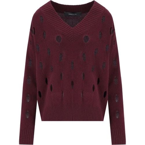 BURGUNDY LASER PULLOVER - Größe 40 - Federica Tosi - Modalova