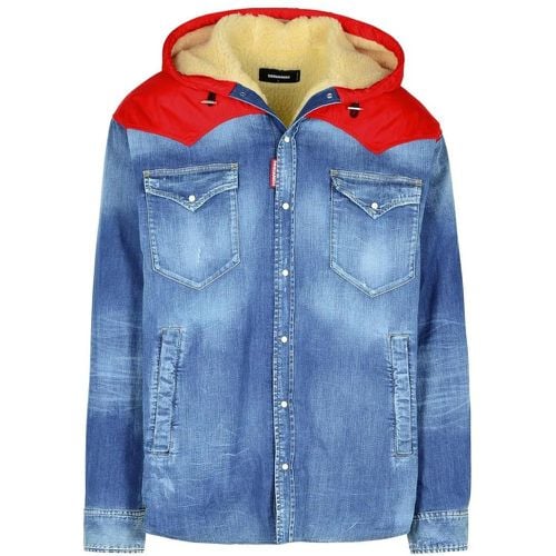 Blue Cotton Jacket - Größe XL - Dsquared2 - Modalova