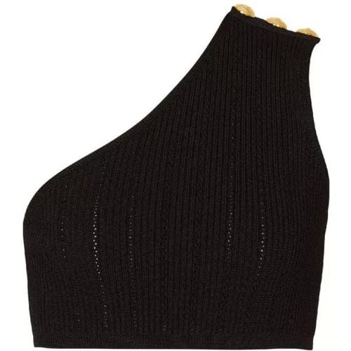 Asymmetric Knit Top - Größe 36 - black - Balmain - Modalova