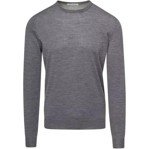 Grey Crewneck Sweater With Long Sleeves In Cashmer - Größe 50 - gray - Gaudenzi - Modalova
