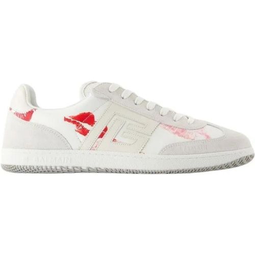 Low-Top Sneaker - Swan Sneakers - Leather - White/Red - Gr. 40 (EU) - in - für Damen - Balmain - Modalova