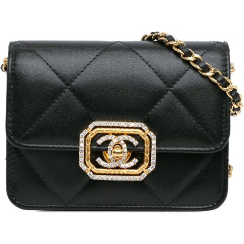 Hobo Bags - Quilted Calfskin Strass Card Holder On Chain - Gr. unisize - in - für Damen - Chanel - Modalova