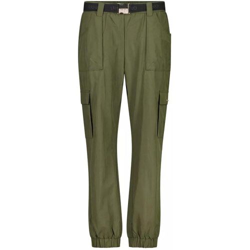 Cargohose mit Logo & Gürtel - Größe L - green - LIU JO - Modalova