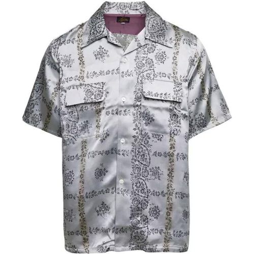 Silver Bowling Shirt With All-Over Floreal Print I - Größe S - gray - Needles - Modalova