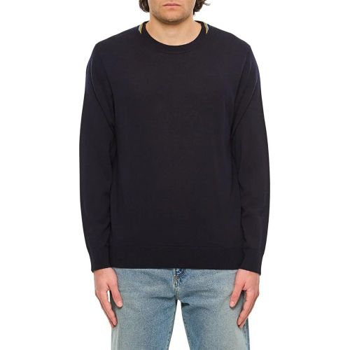 Multicolored Ribbed Trim Crew Neck Sweater - Größe L - Paul Smith - Modalova