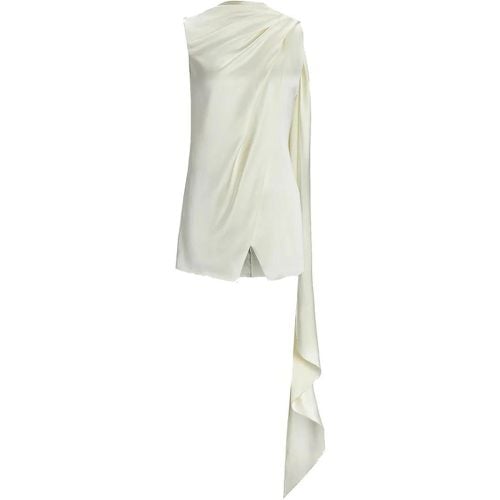 Elegant White Silk Shirt With Draped Detail - Größe 6 - Ralph Lauren - Modalova