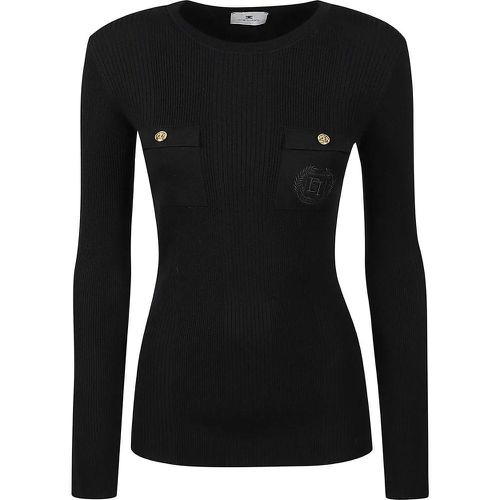 Tricot Sweater Black - Größe 44 - Elisabetta Franchi - Modalova