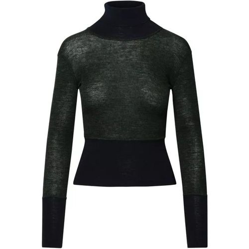 Green And Black Wool Turtleneck Sweater - Größe 38 - green - Thom Browne - Modalova