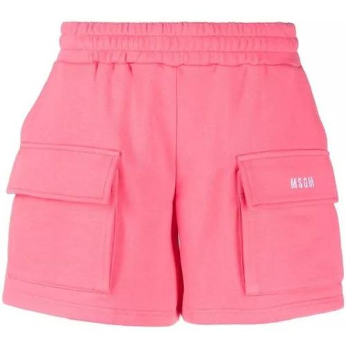 Pink Logo Embroidery Shorts - Größe M - pink - MSGM - Modalova