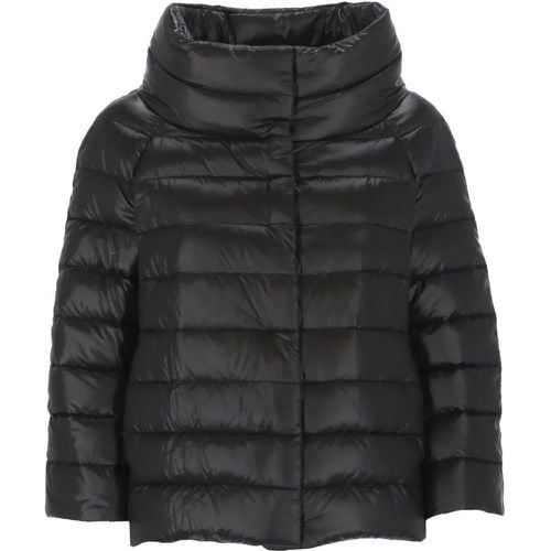 Black Ultralight Nylon Short Quilted Down Jacket - Größe 44 - Herno - Modalova