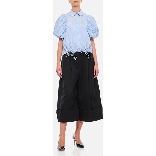 Cropped Toggle Detail Puff Sleeve Shirt W/ Emb - Größe 6 - blau - Simone Rocha - Modalova