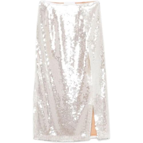 White Transparent Sequined Skirt - Größe 38 - Genny - Modalova