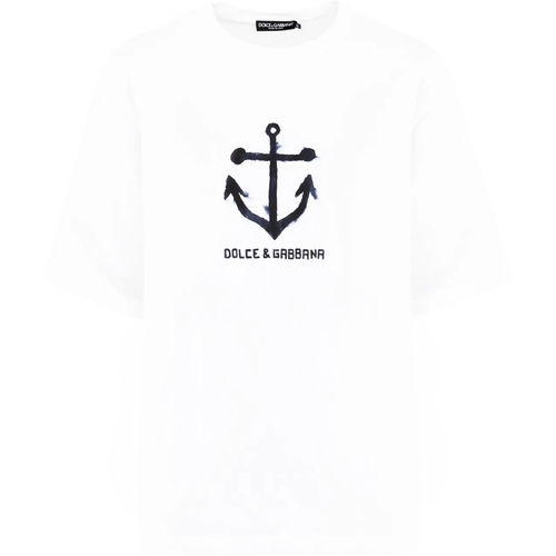 Heren Marina Logo T-Shirt Wit - Größe L - Dolce&Gabbana - Modalova