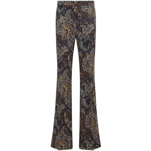 Cady Printed Blue Black Viscose Pants - Größe 40 - ETRO - Modalova