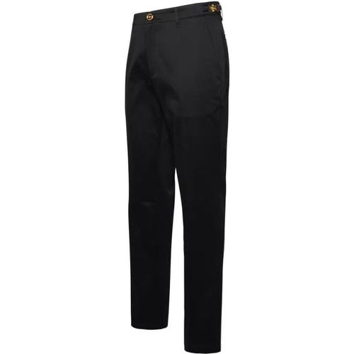 Black Cotton Pants - Größe 48 - black - Versace - Modalova