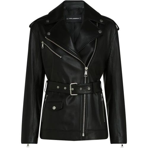 Oversized-Lederjacke - Größe 38 - Karl Lagerfeld - Modalova