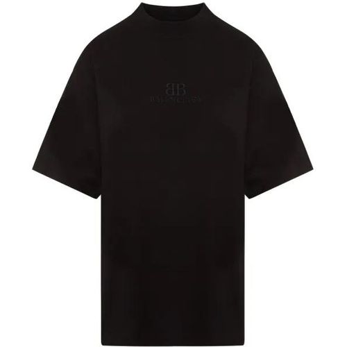 Washed Black Cotton Medium Fit T-Shirt - Größe S - Balenciaga - Modalova